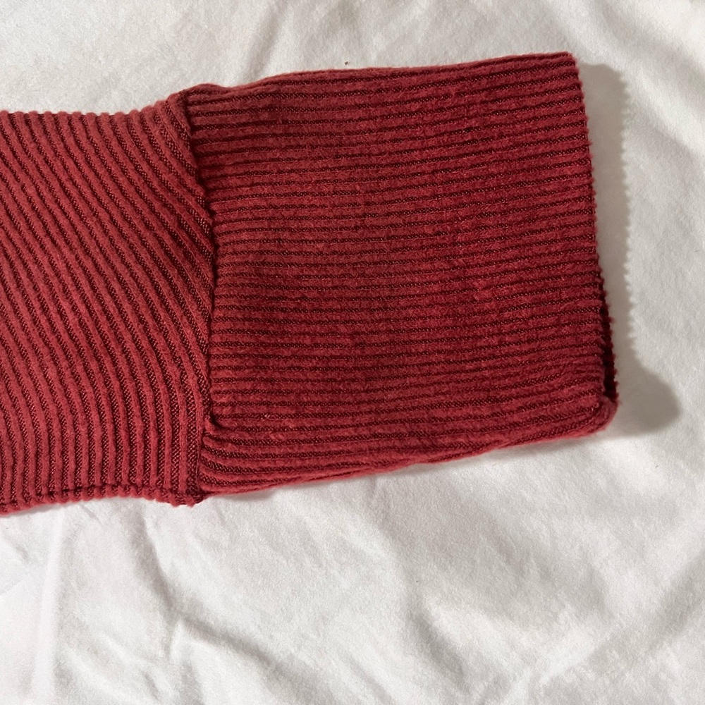 Market & Spruce Red Ribbed Sweater - Picture 3 of 3